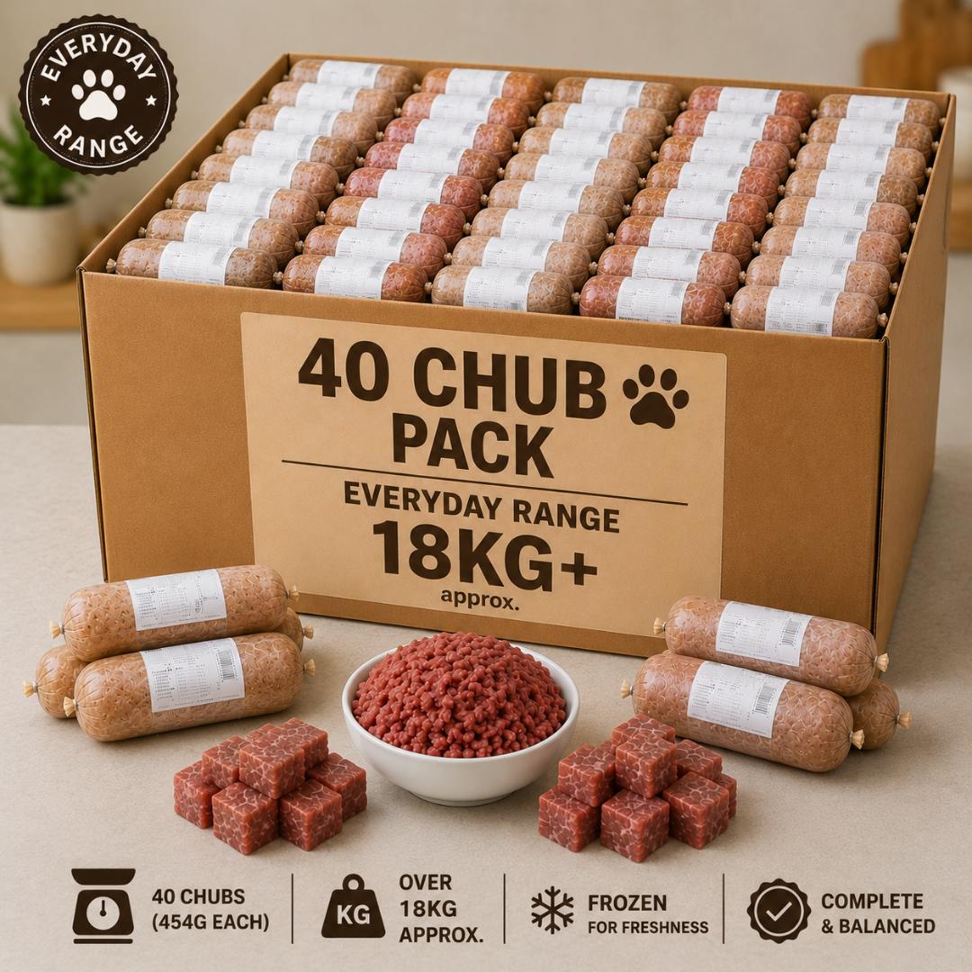 40 x Raw Dog Food Rolls - Variety Pack